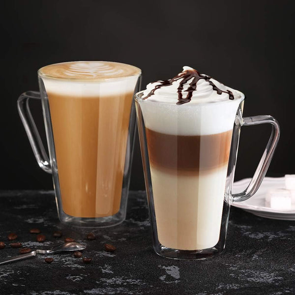 Elegant Glass Coffee Mugs Set