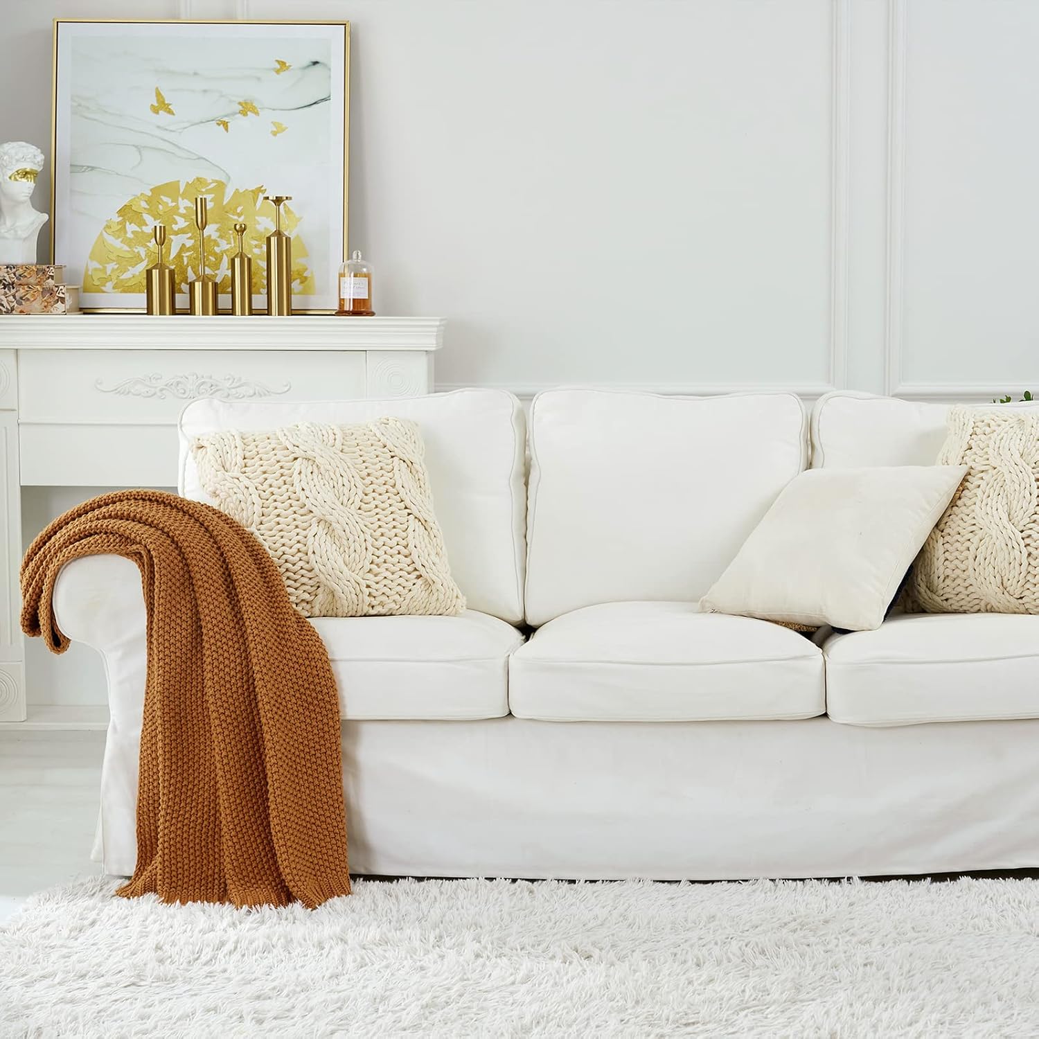 Cozy Organic Knit Throw Blanket
