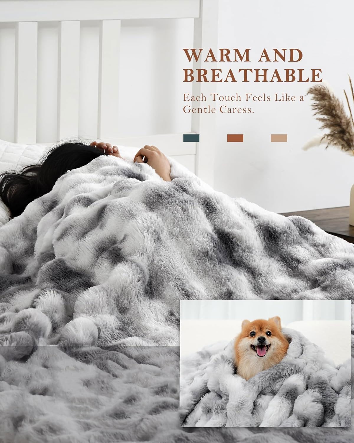 Cozy Faux Fur Bubble Blanket