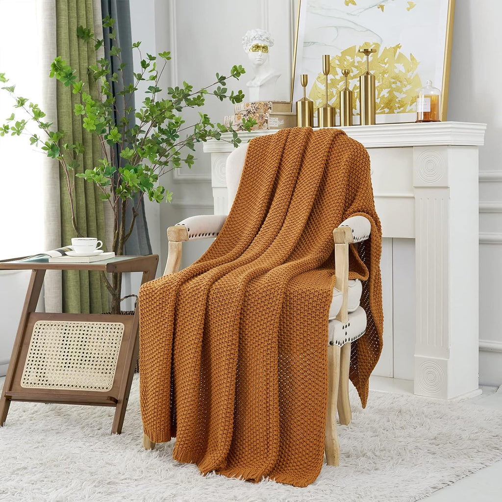 Cozy Organic Knit Throw Blanket