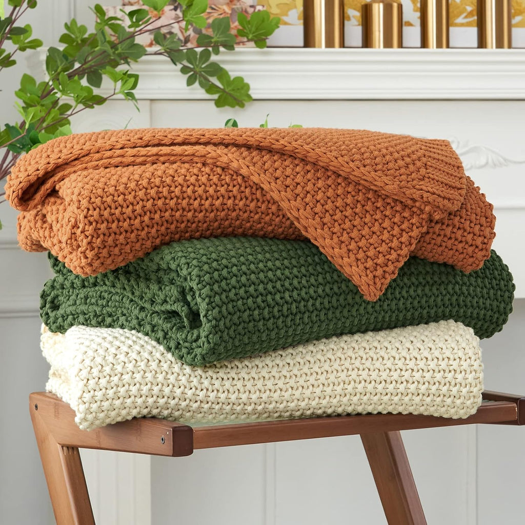Cozy Organic Knit Throw Blanket