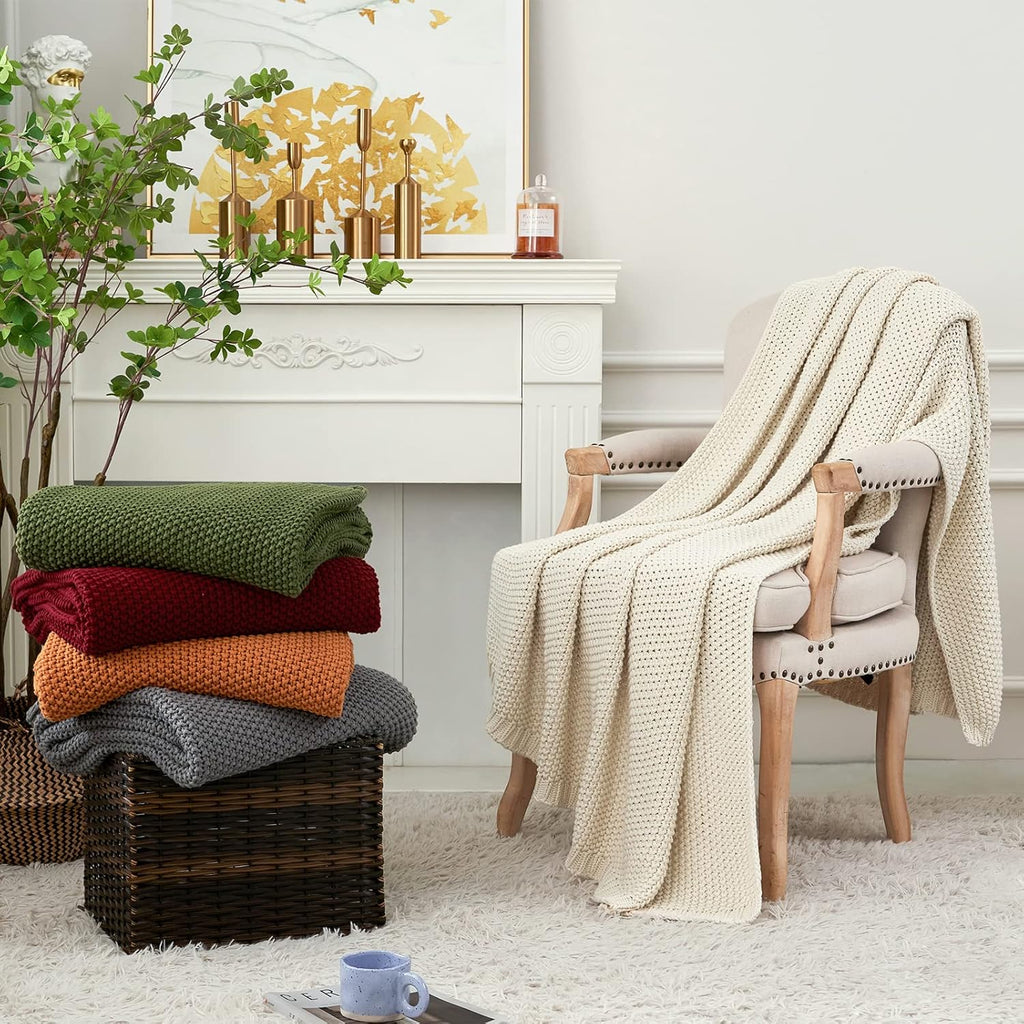 Cozy Organic Knit Throw Blanket