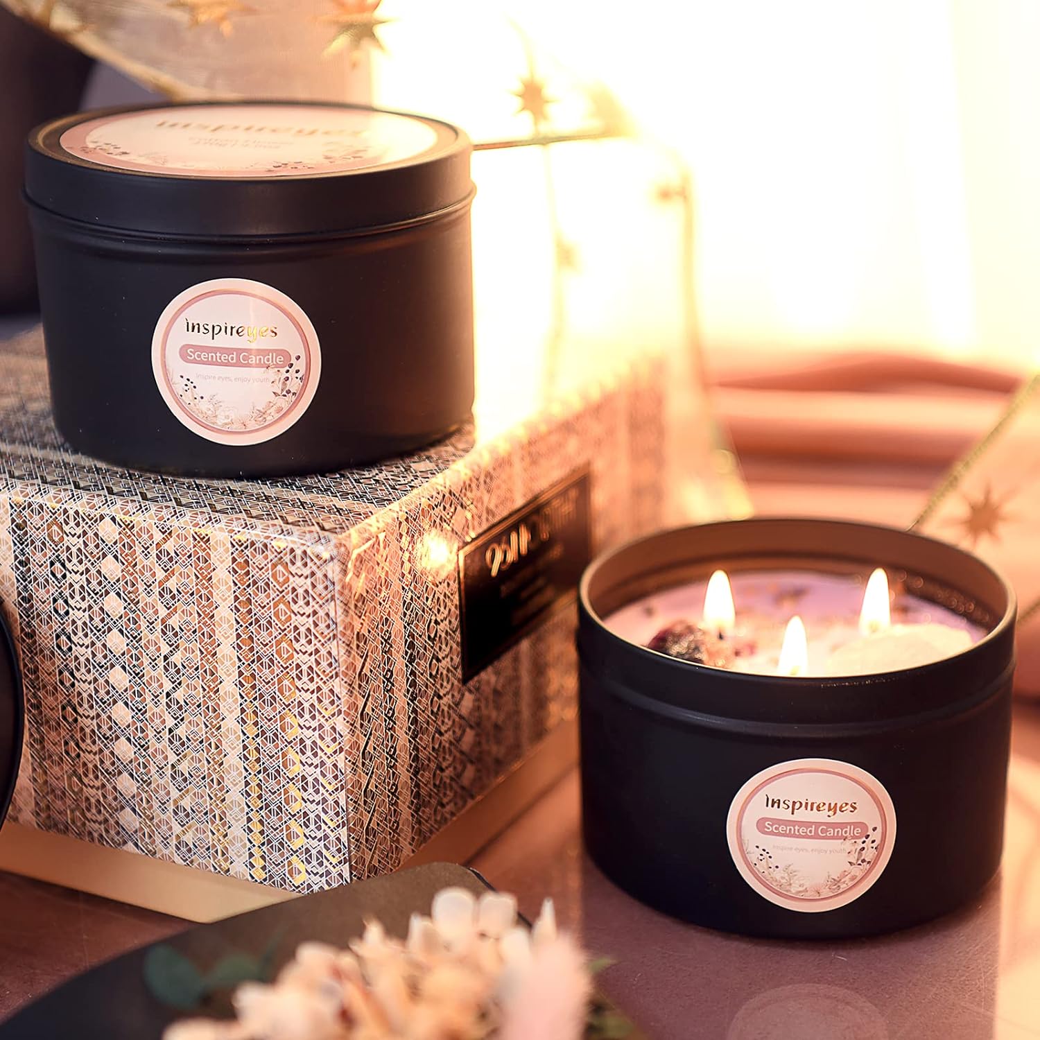 Tranquil Glow Crystal Candle Set