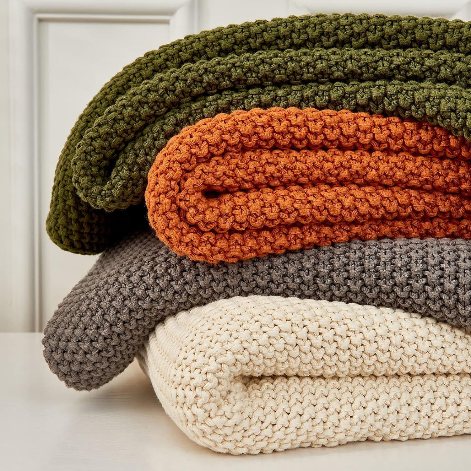Cozy Organic Knit Throw Blanket